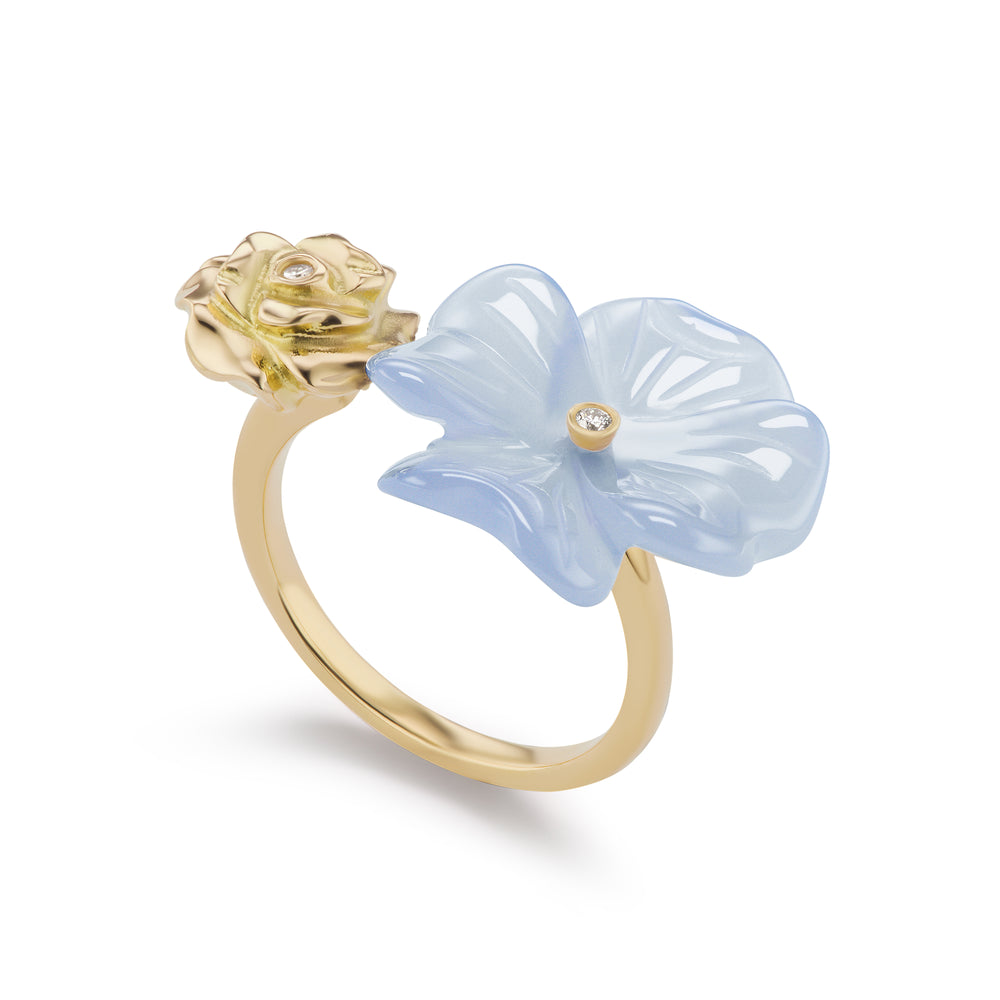 Clover & Rose Double-Sided Ring