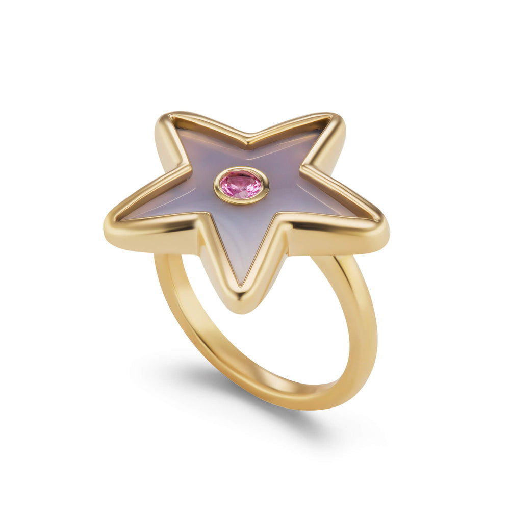 Star Inlay Ring with Sapphire
