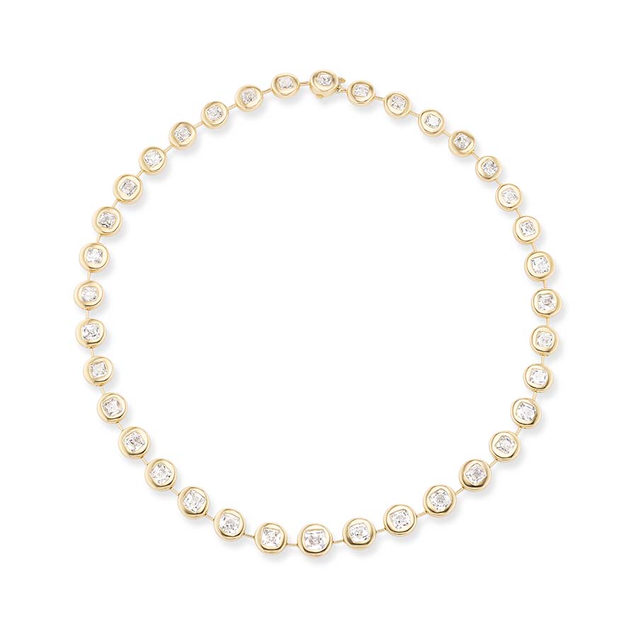 One-of-a-Kind Cushion Diamond Pillow Gypsy Necklace