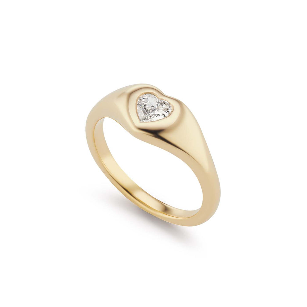 Diamond Heart Pinky Ring