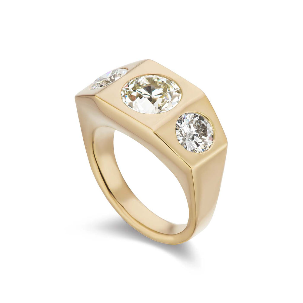 One-of-a-Kind Angular Diamond Gypsy with Rounds