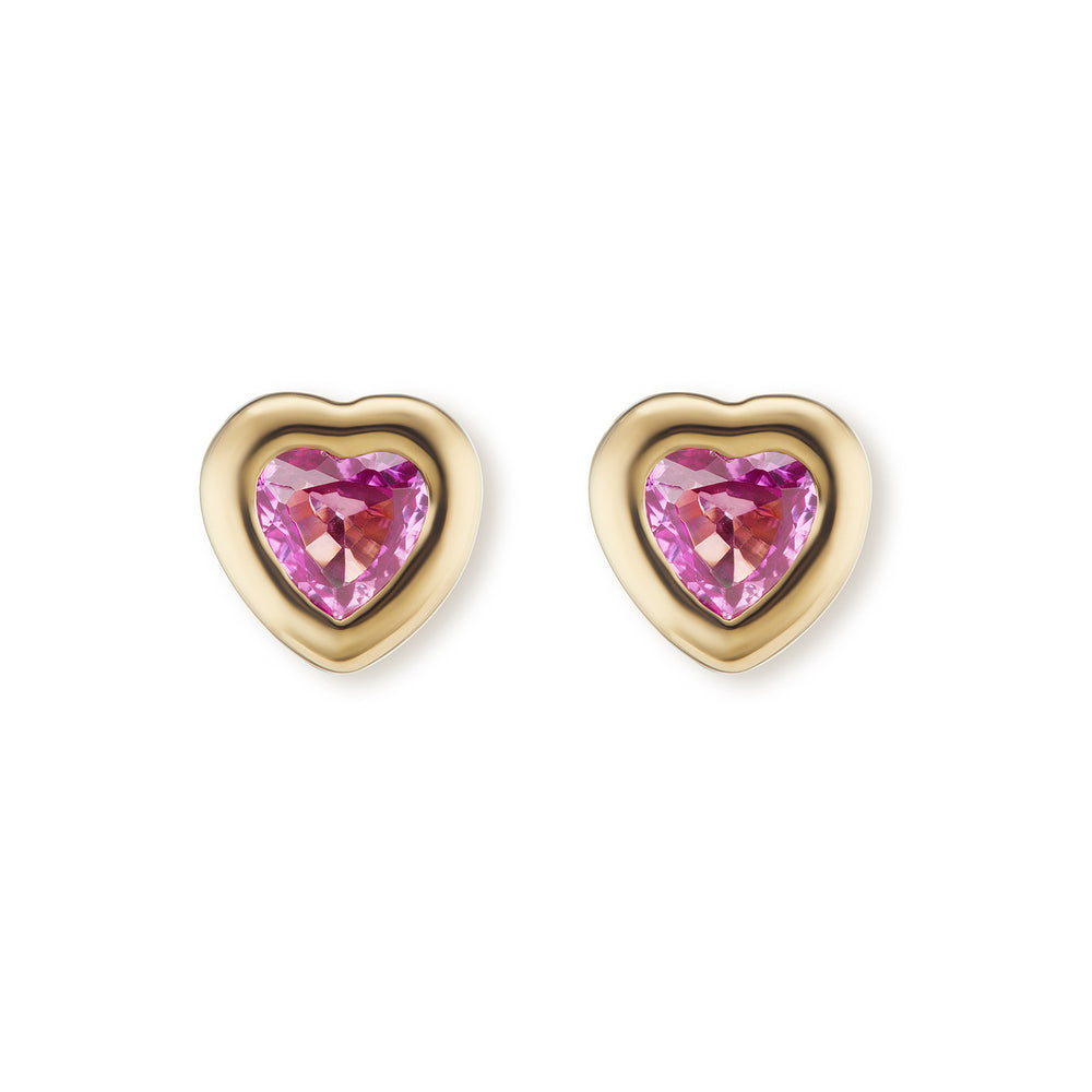 Mini Sapphire Heart Gypsy Studs