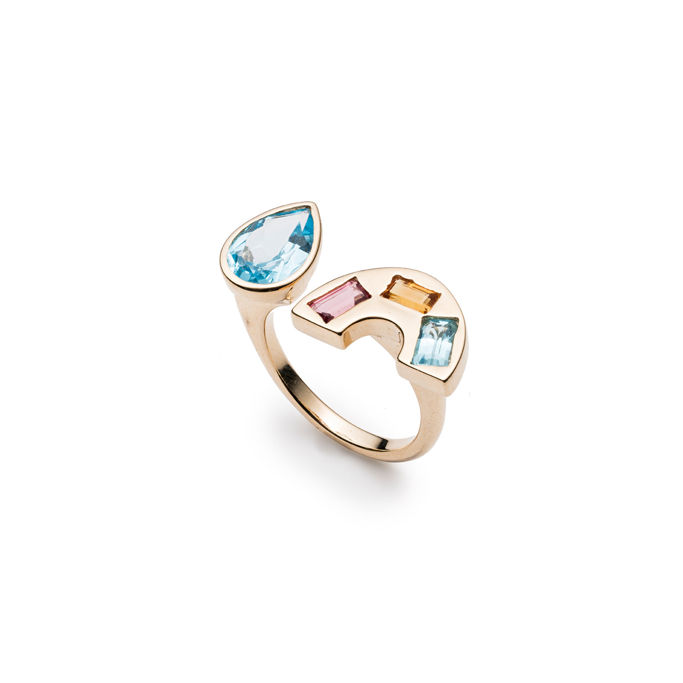 Rainbow & Raindrop Double Sided Ring