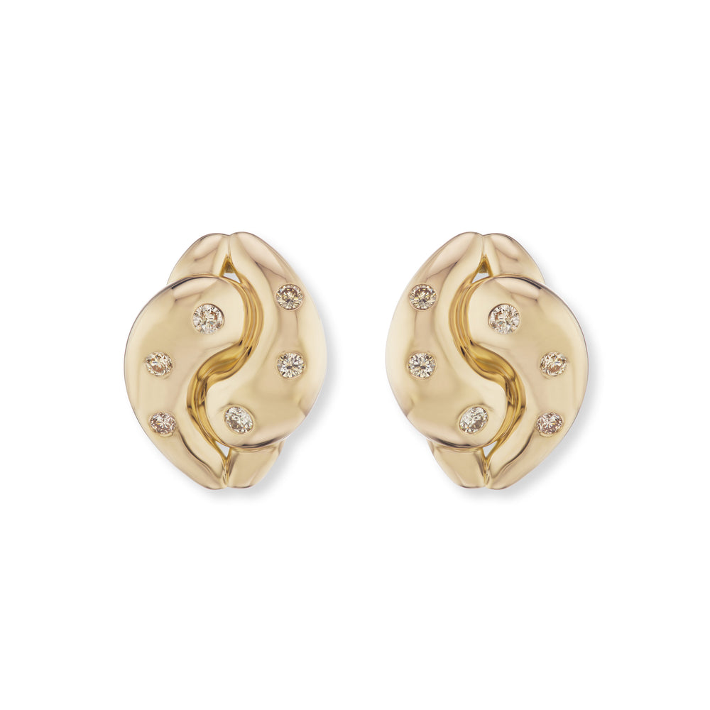 Knot Earrings with Champagne Diamonds