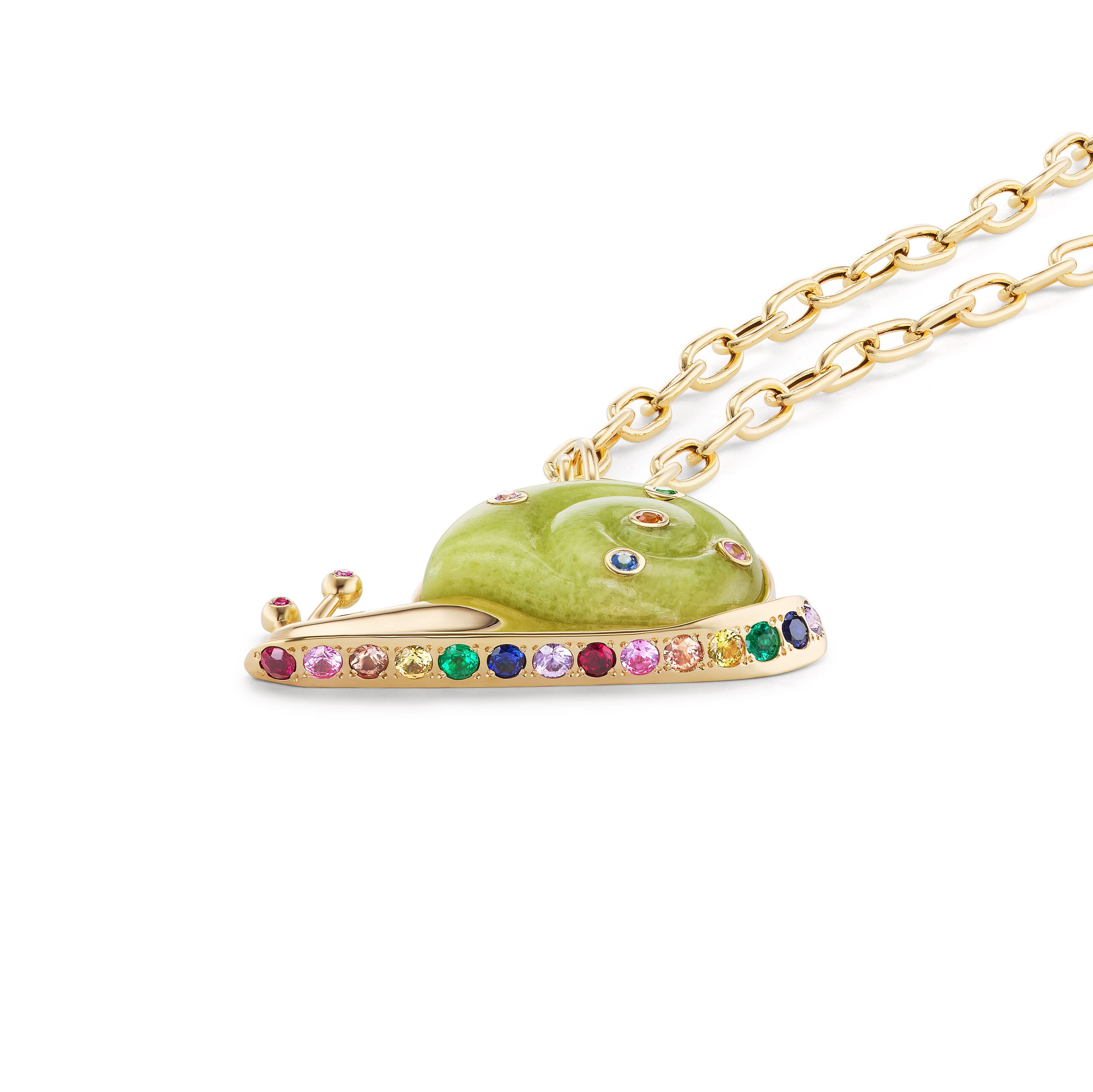 Large Snail Pendant with Pave Bottom on 18" Chain