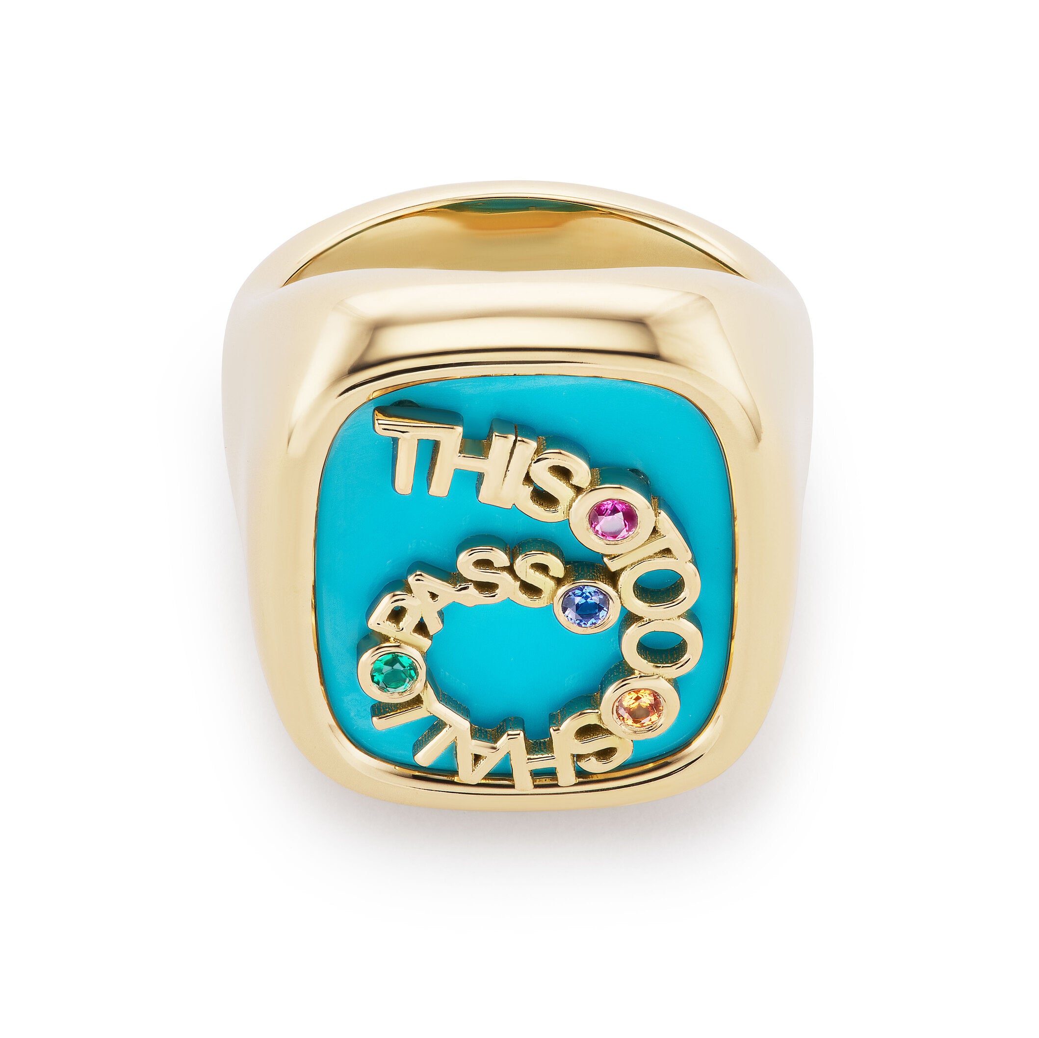 This Too Shall Pass Carved Stone Signet Ring