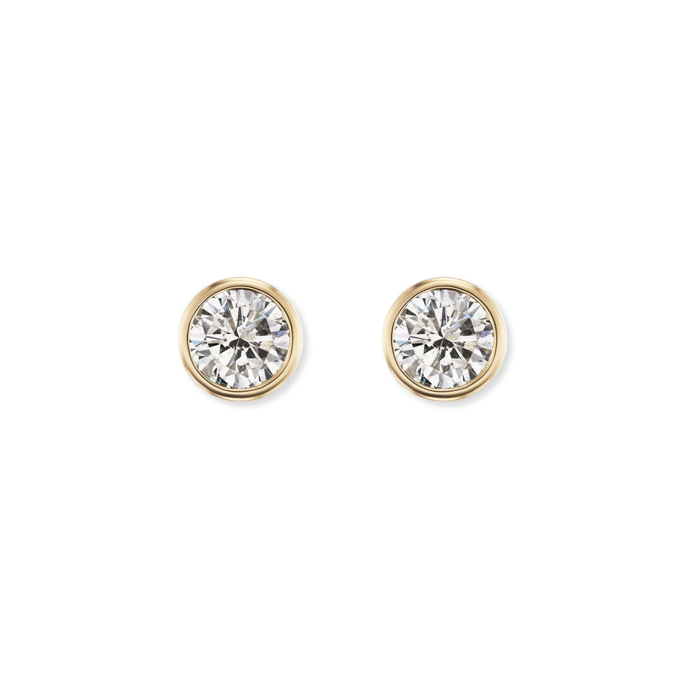 Yellow Gold 1.3ct Diamond Pillow Studs