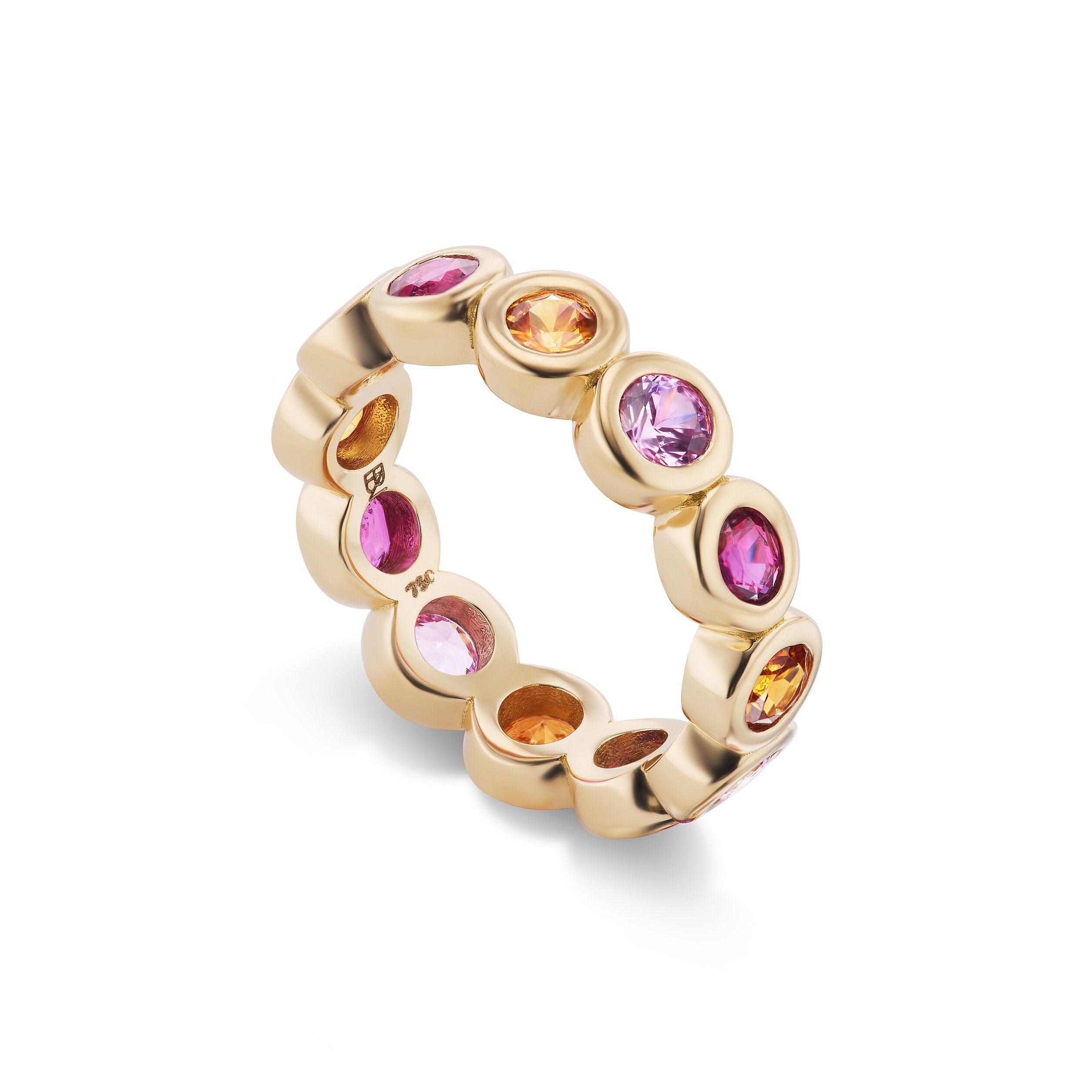 Ruby, Pink and Orange Sapphire Pillow Band