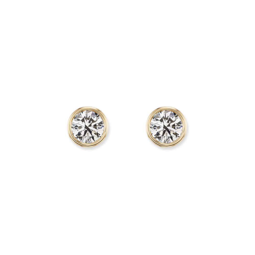 Yellow Gold 1.0ct Diamond Pillow Studs