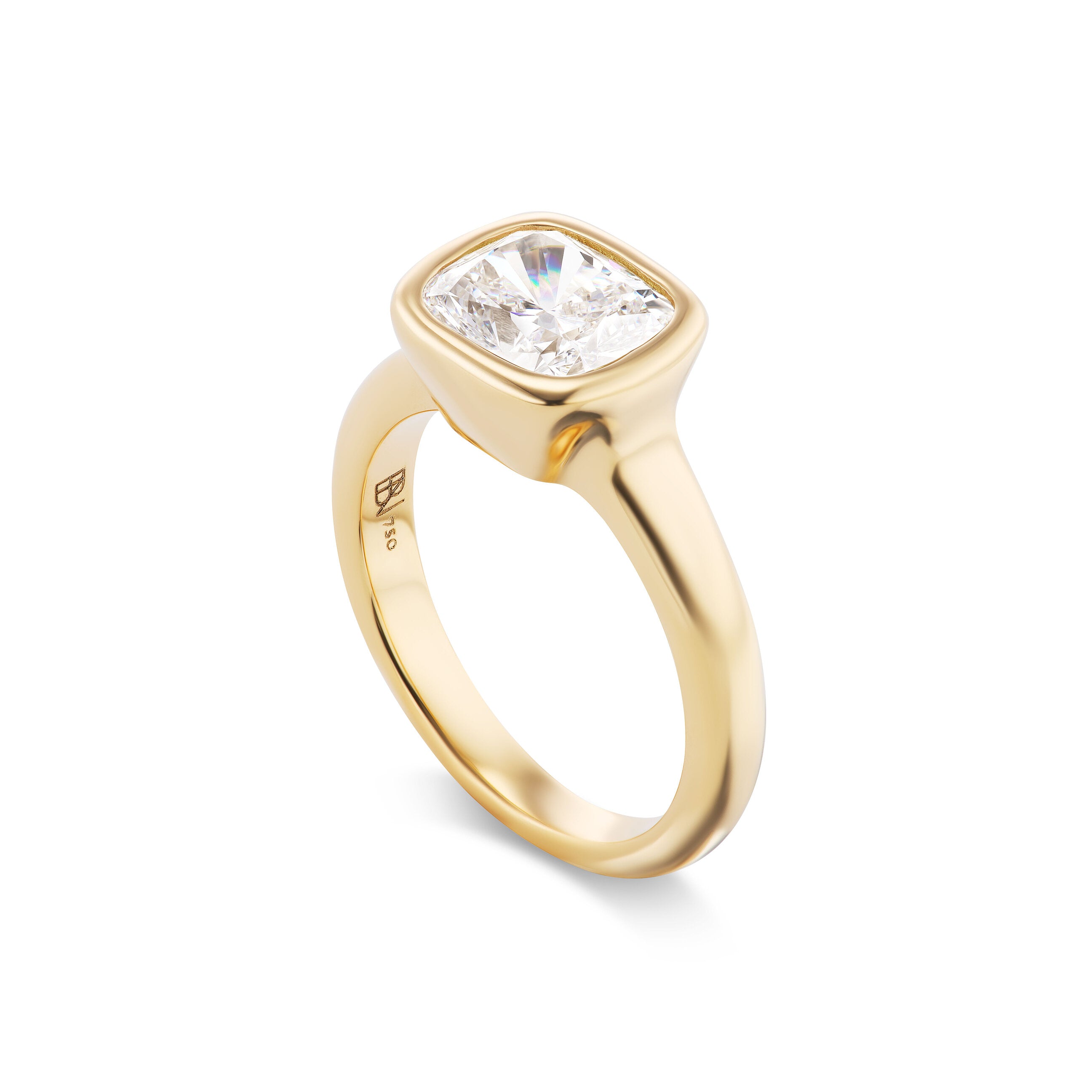 One-of-a-Kind East-West Cushion Diamond Pillow Ring