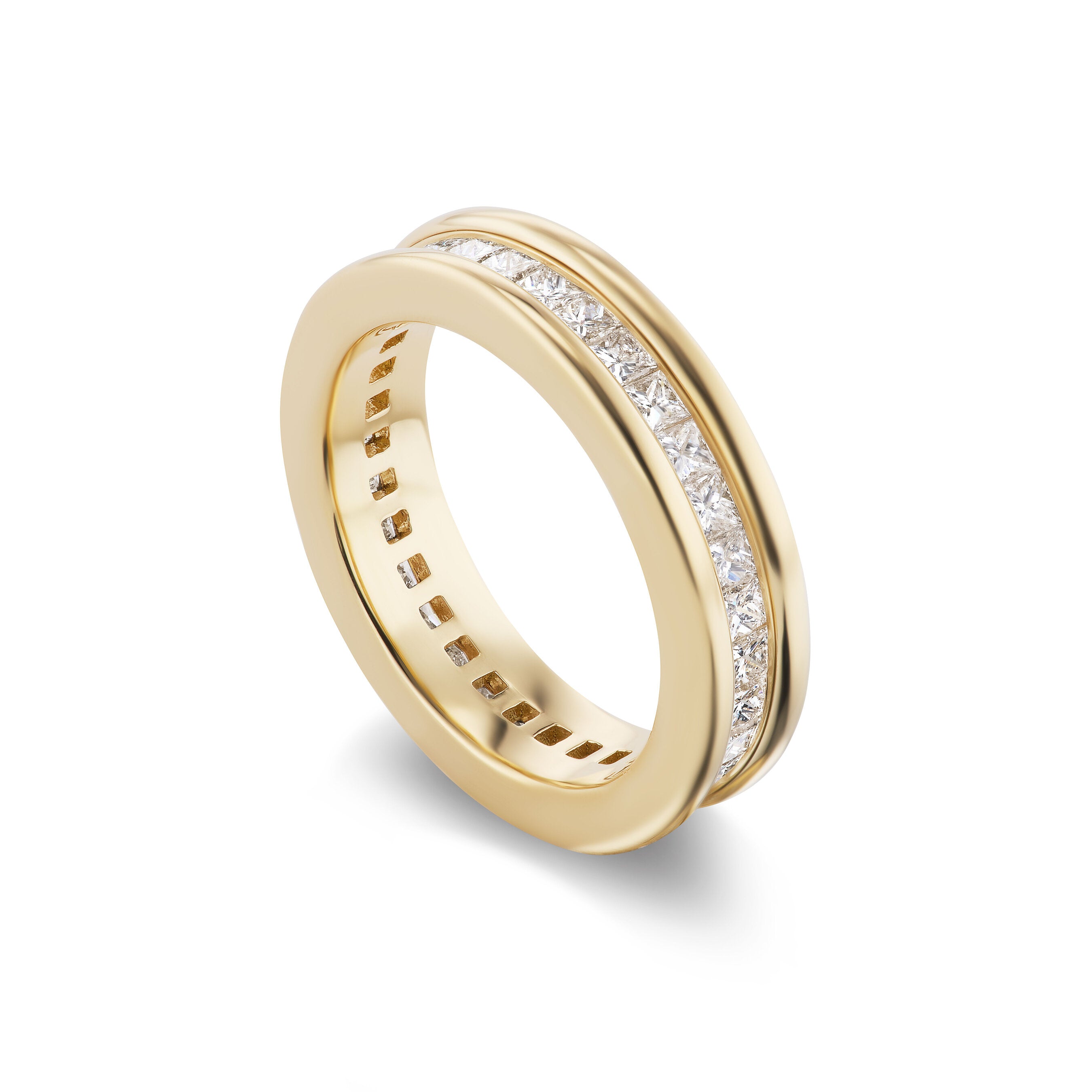 Channel-Set Band with Princess-Cut Diamonds