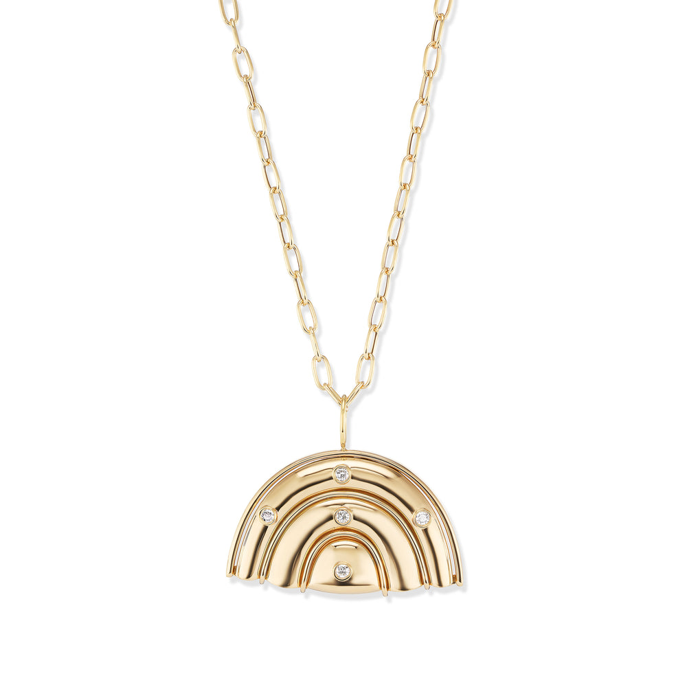 Medium Gold Marianne with Diamonds on Oval Link Chain