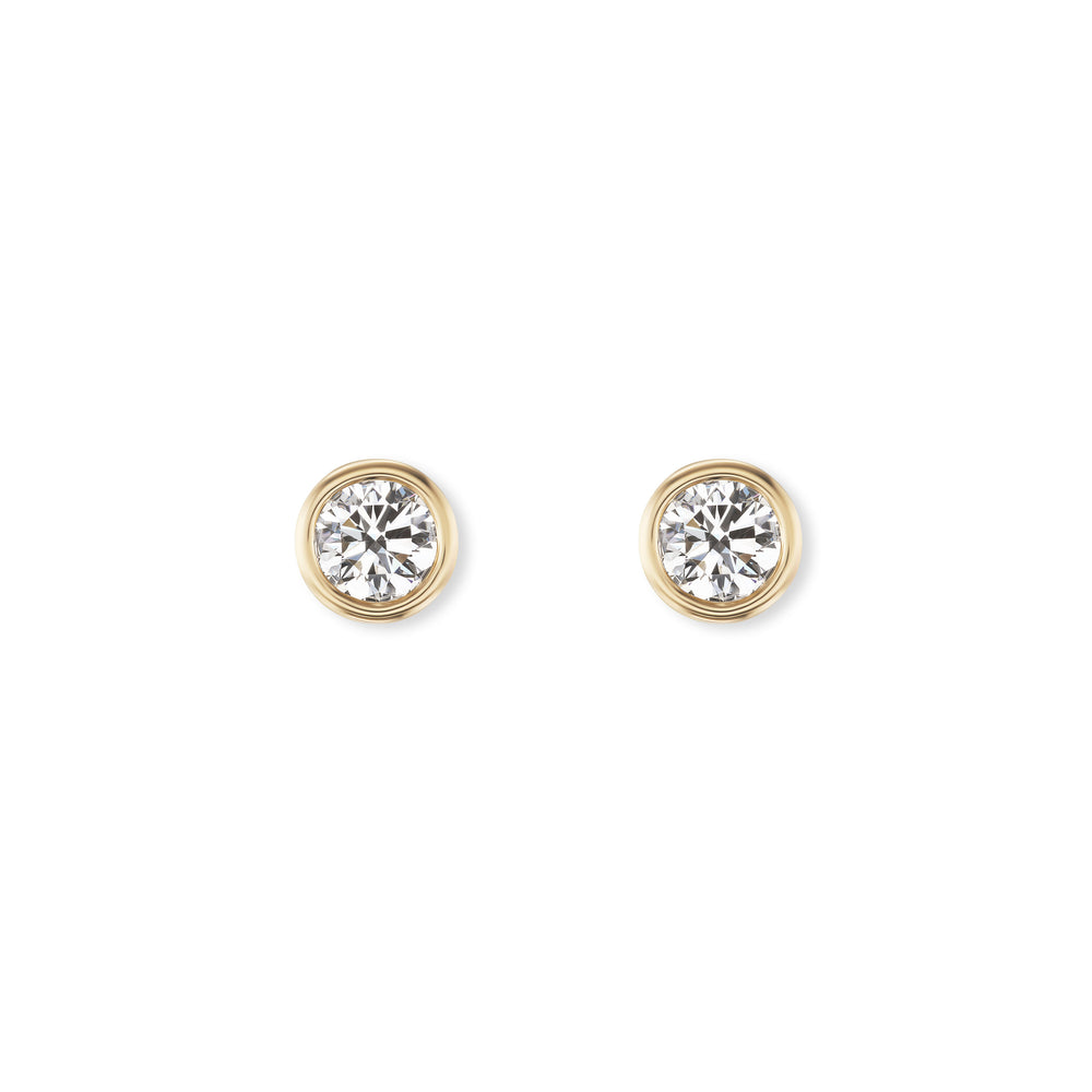Yellow Gold 0.50ct Diamond Pillow Studs