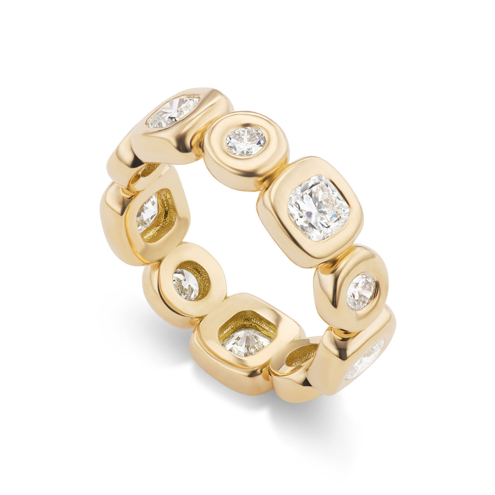 Mixed Shape Diamond Pillow Band