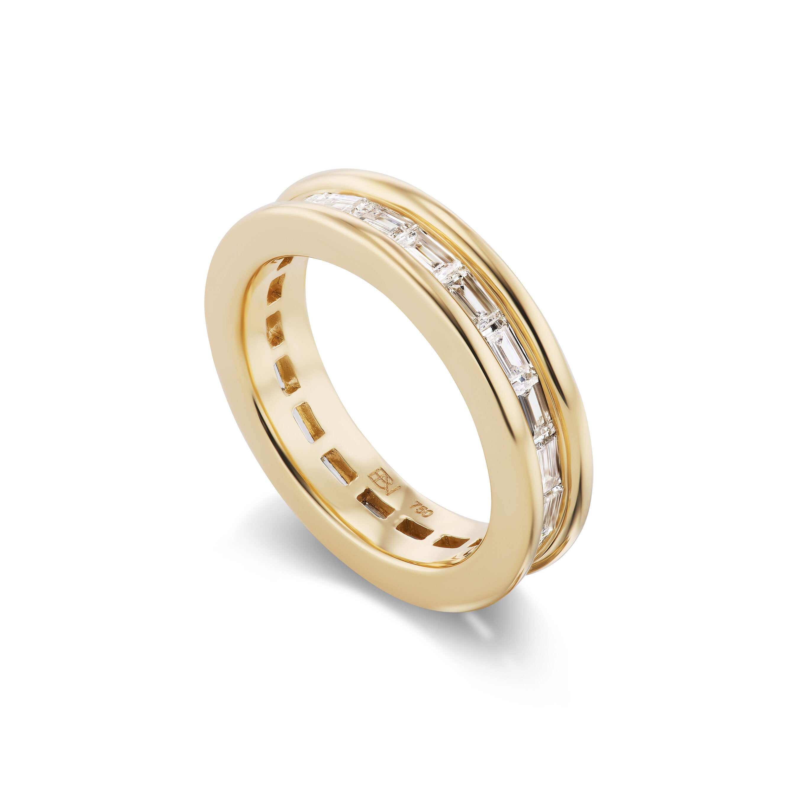 Channel-Set Band with East-West Diamond Baguettes