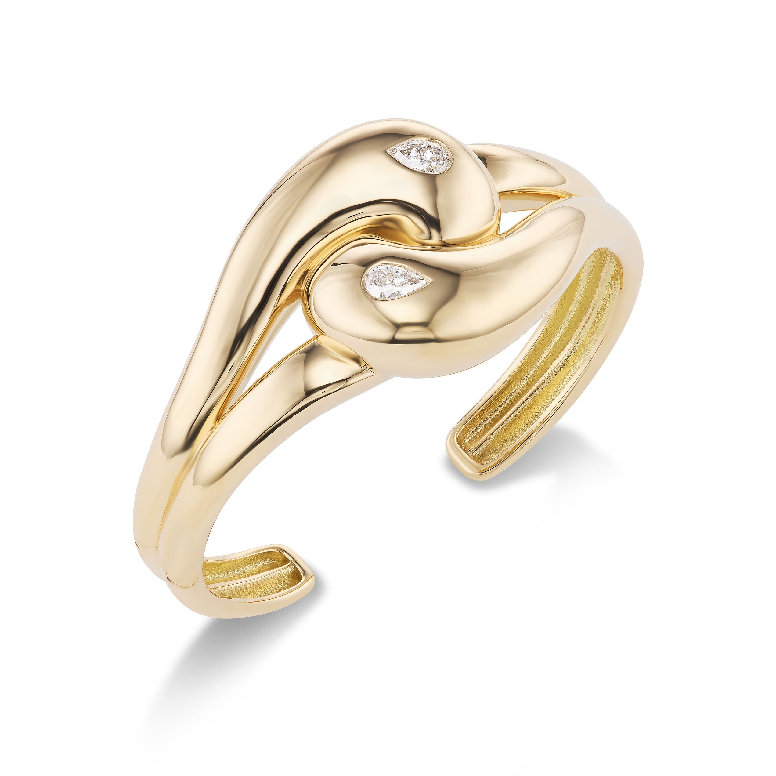 Knot Cuff with Diamond Pears