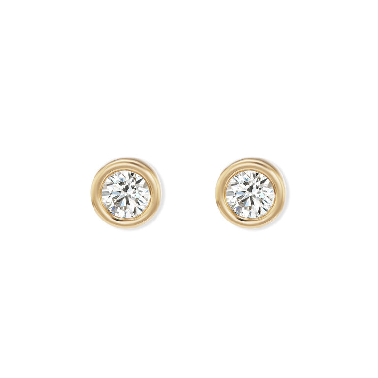 Yellow Gold Diamond Pillow Studs