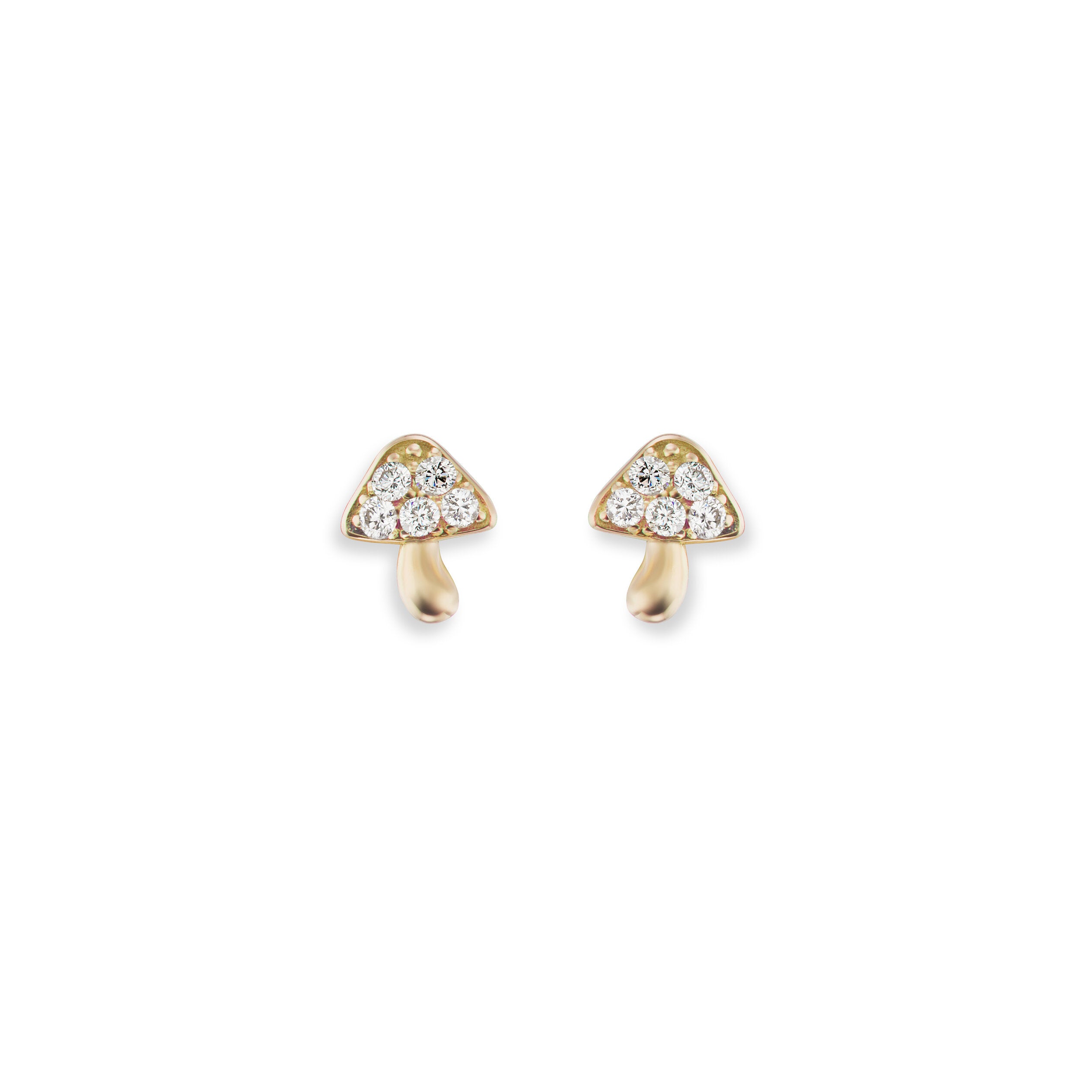 Micro Mushroom Stud Earrings