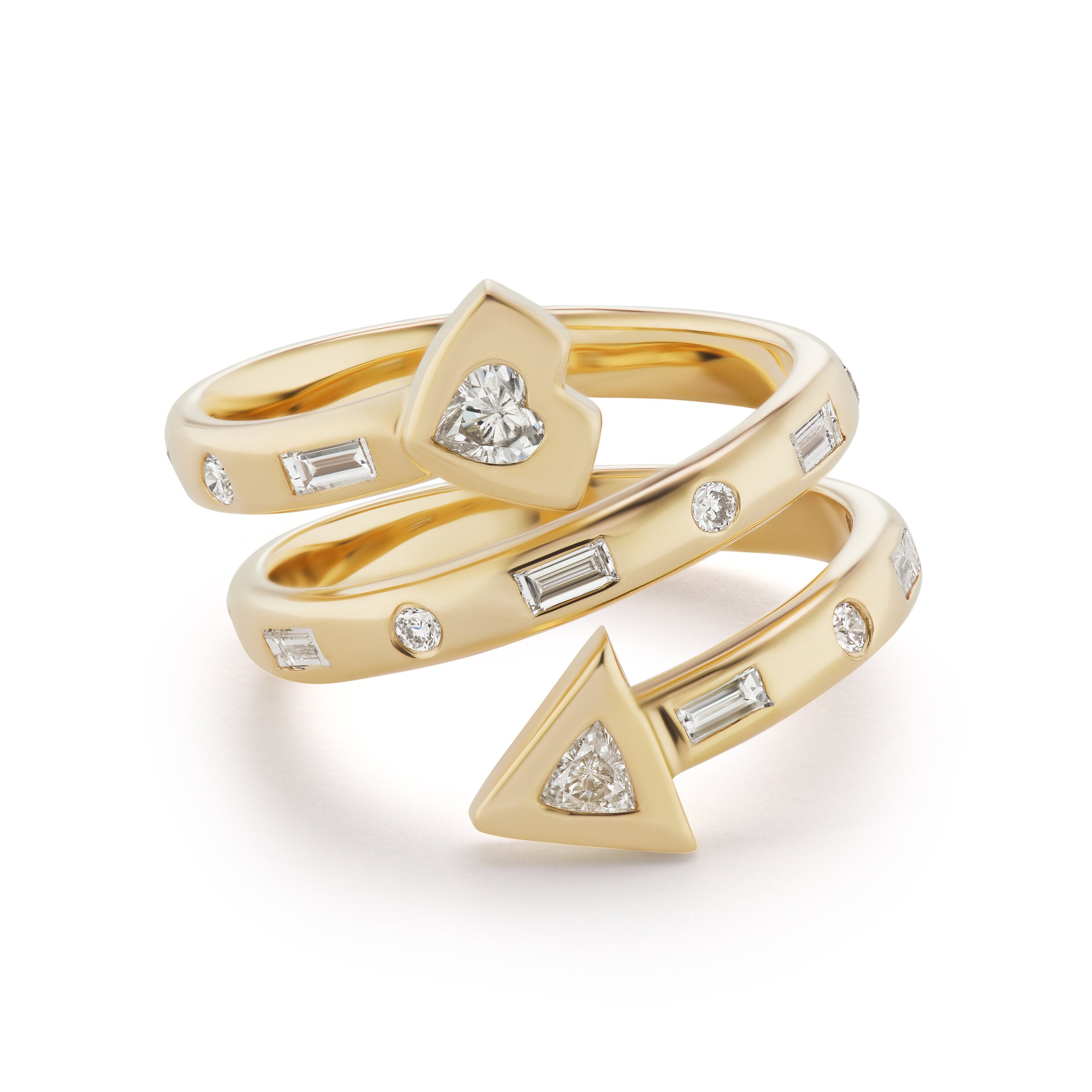 Artemis Coil Ring with Diamond Heart