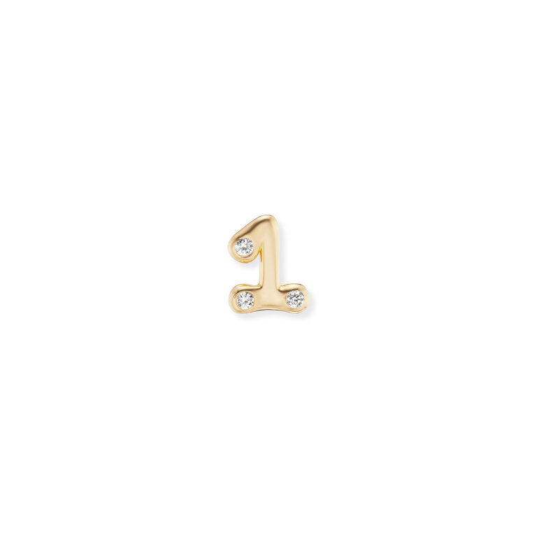Bubble Number Stud Earring