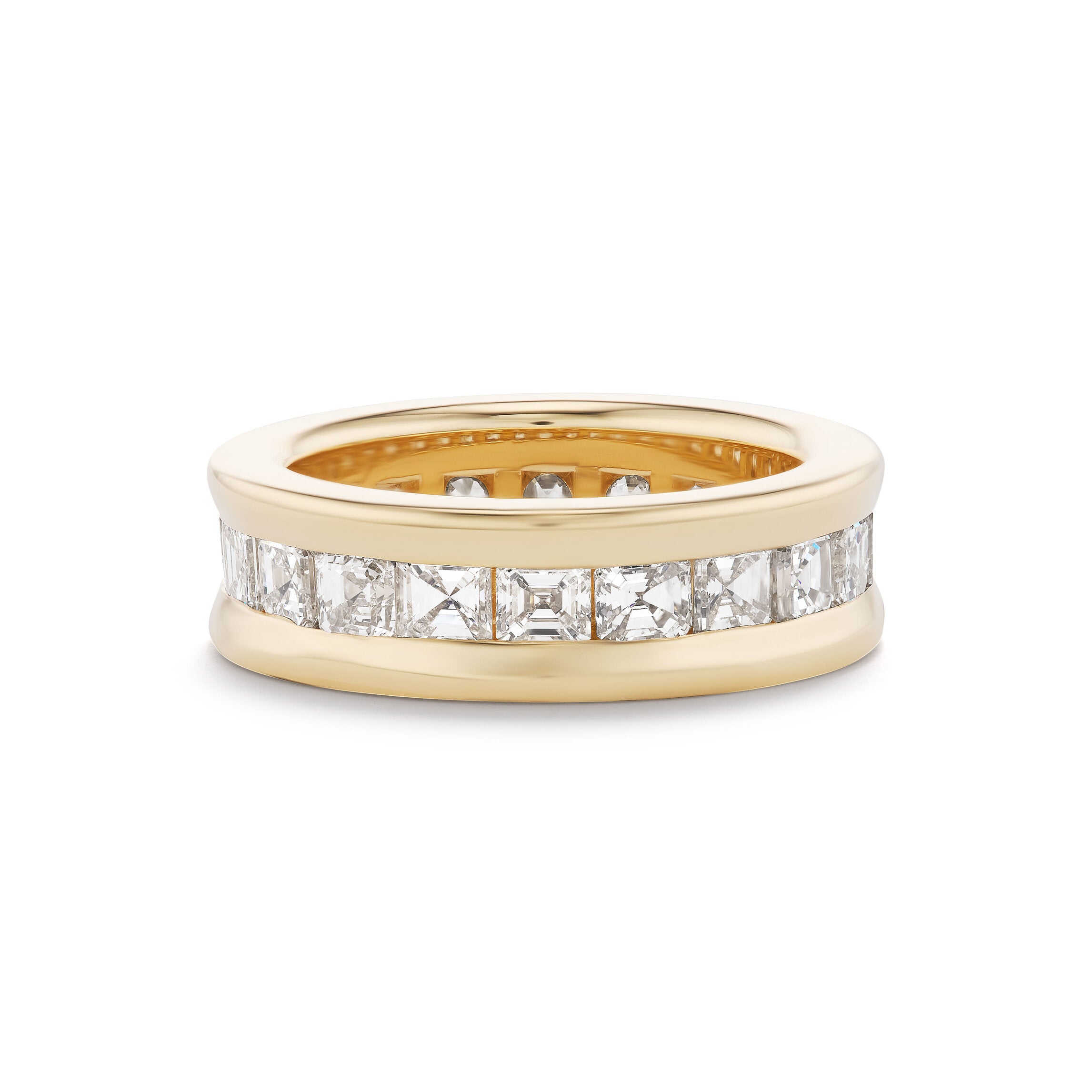 Asscher Diamond Channel-Set Band