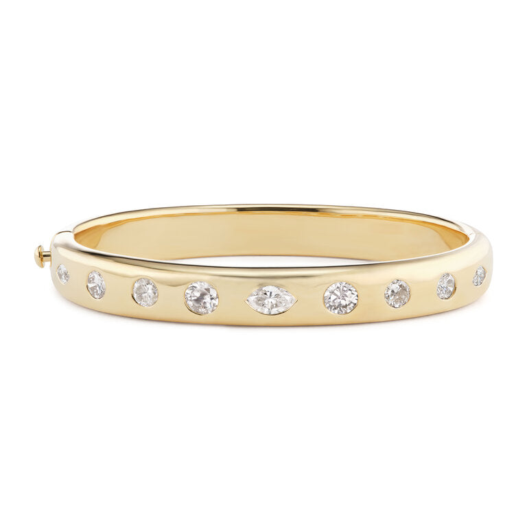 One-of-a-Kind Mixed Shape Diamond Gypsy Bangle