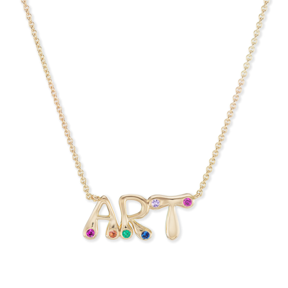 Three Bubble Letter Pendant on 18" Chain