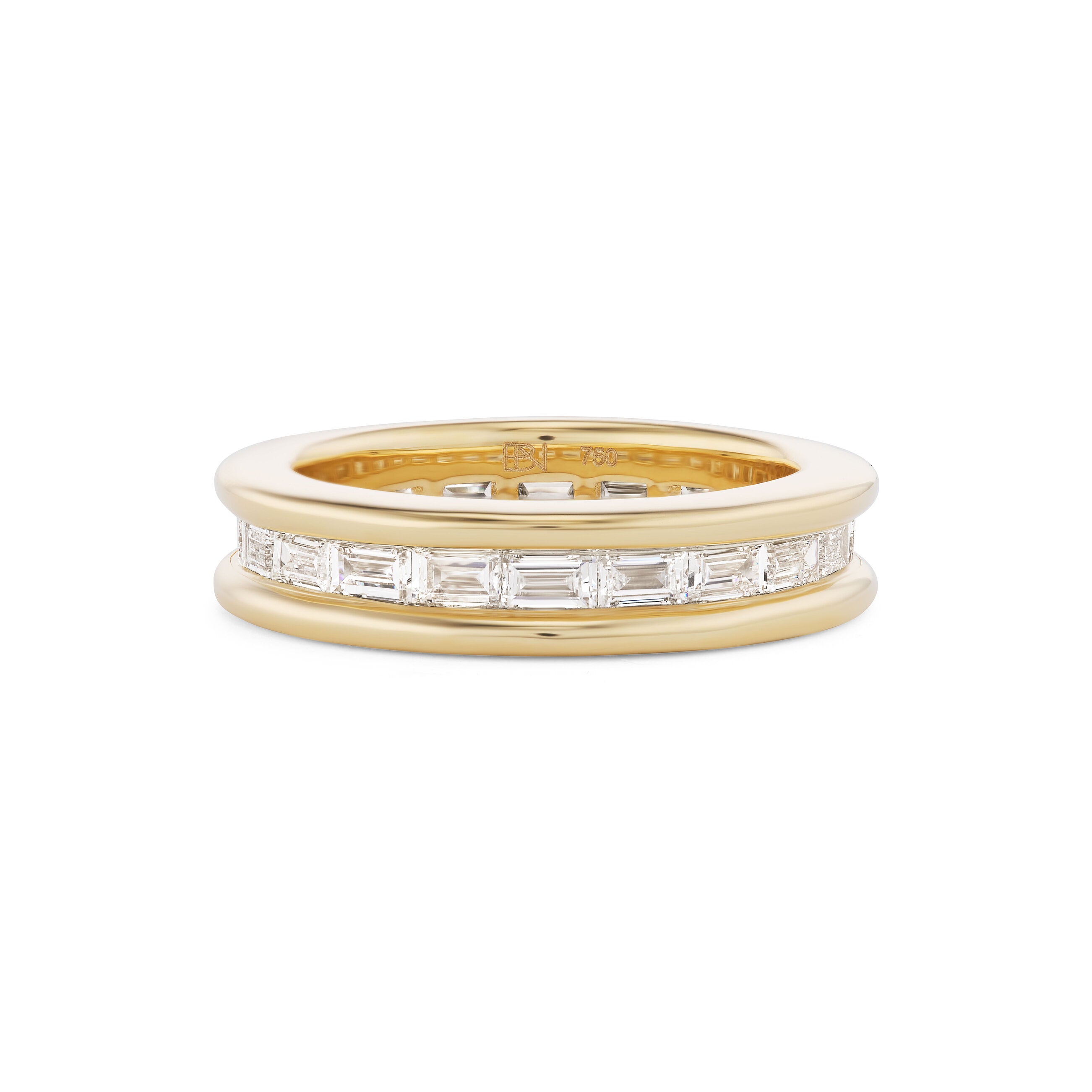 Channel-Set Band with East-West Diamond Baguettes