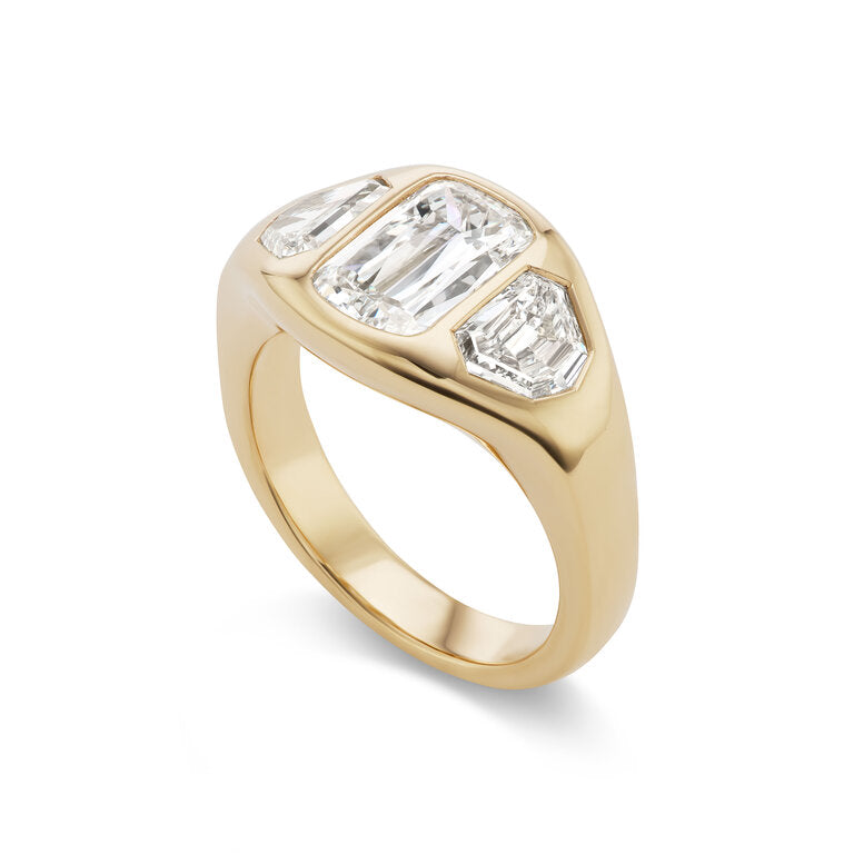 One-of-a-Kind Ashoka Diamond Gypsy with Diamond Shield Sides