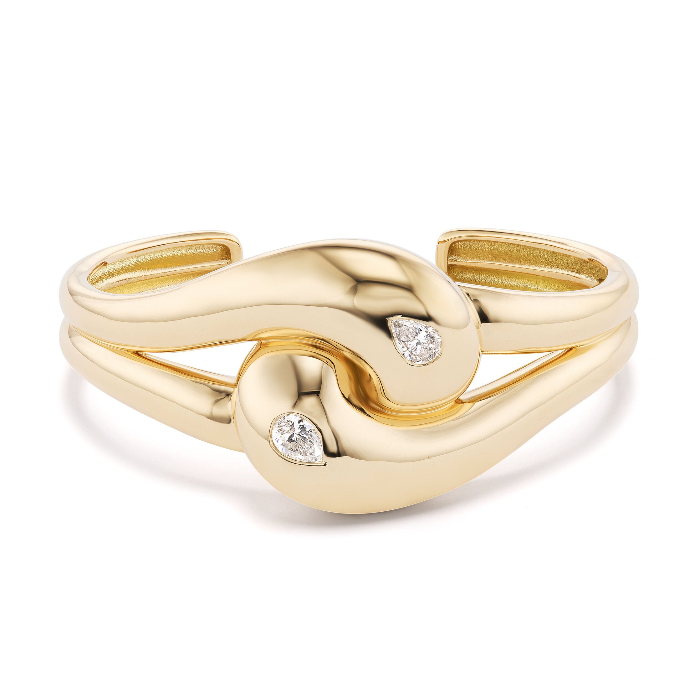 Knot Cuff with Diamond Pears