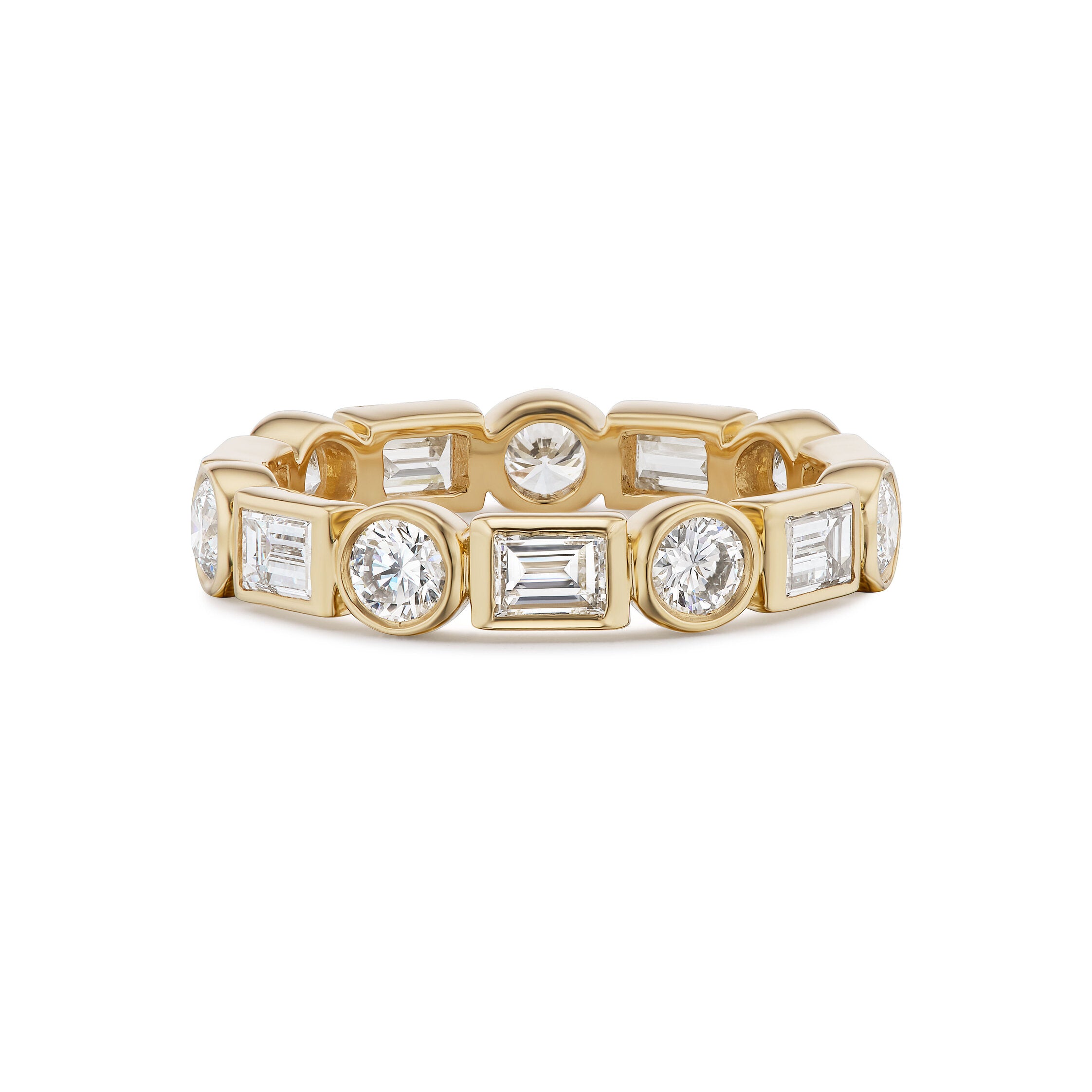 Mixed Shape Diamond Bezel Band