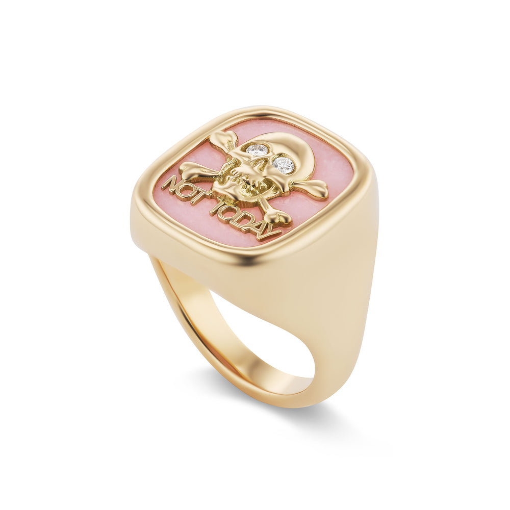 Not Today Carved Stone Signet Ring