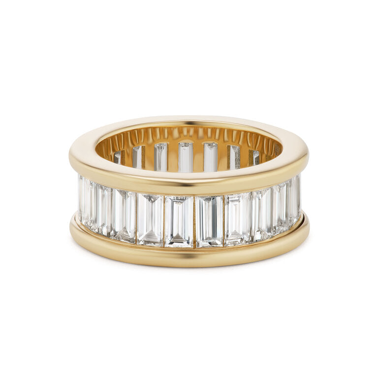 Channel-Set Band with North-South Diamond Baguettes