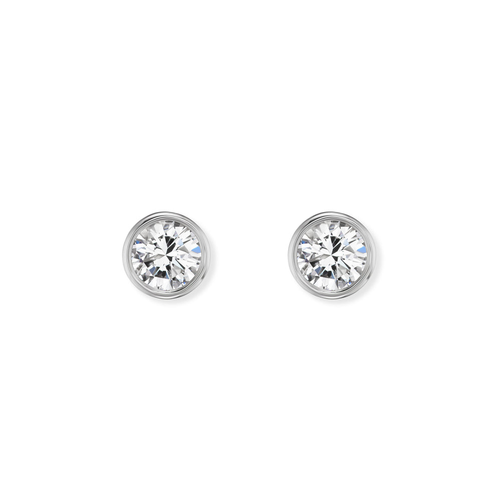 White Gold Diamond Pillow Studs