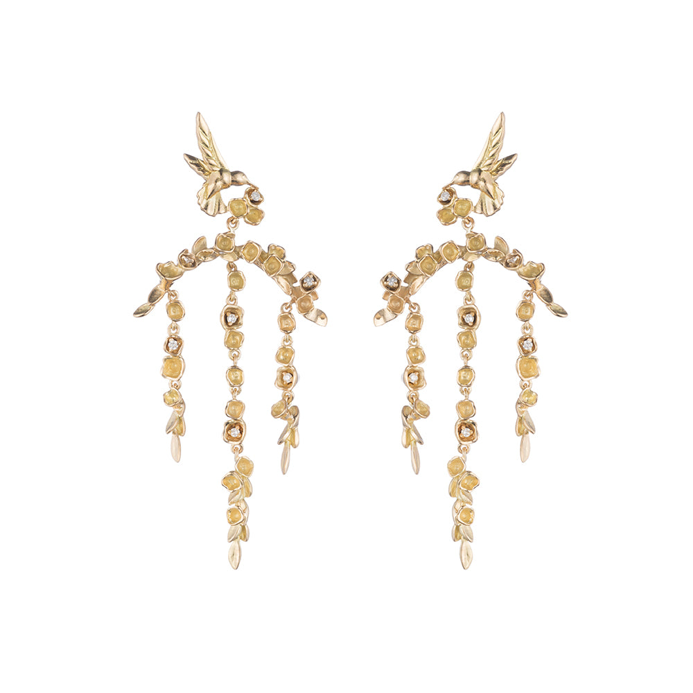 Wildflower Hummingbird Archway Cascade Earrings
